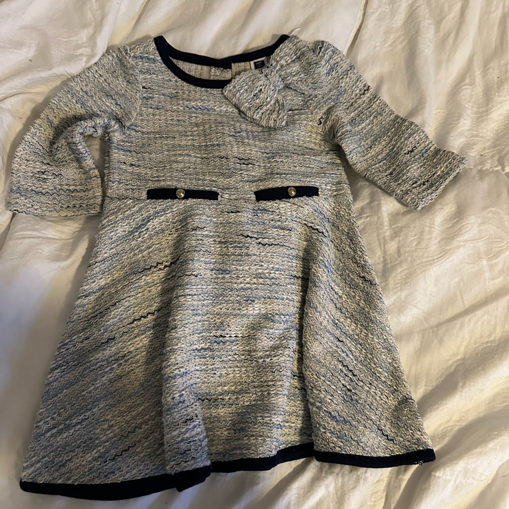 Janie and Jack girl’s tweed BOUCLÉ bow dress. Size 2t